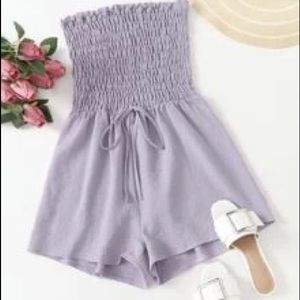 ‼️ SHEIN Shirred Bodie Tie Tube Romper